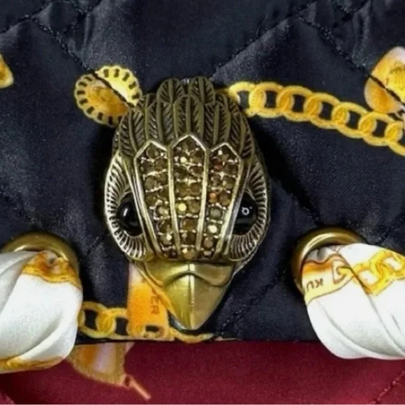 Kurt Geiger 🪢 NWT ❗️RARE Quilted Kensington with Scarf in Reversed Blue and Red - Picture 6 of 11